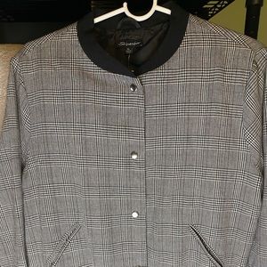Shine star Women's XL Black White Plaid Jacket Light Jacket